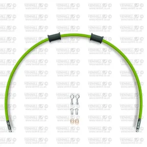Hadice zadní brzdy Venhill POWERHOSEPLUS KAW-6014RS-GR (1 hadice v sadě) zelené hadice, nerezové koncovky Výprodej