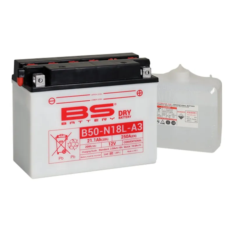 Ihned K Objednání Konvenční motocyklová baterie BS-BATTERY B50-N18L-A3 Včetně balení kyseliny
