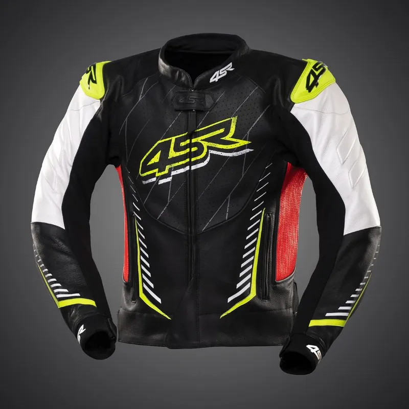 Kožená bunda na motorku 4SR Club Sport Neon AR Časově Omezené