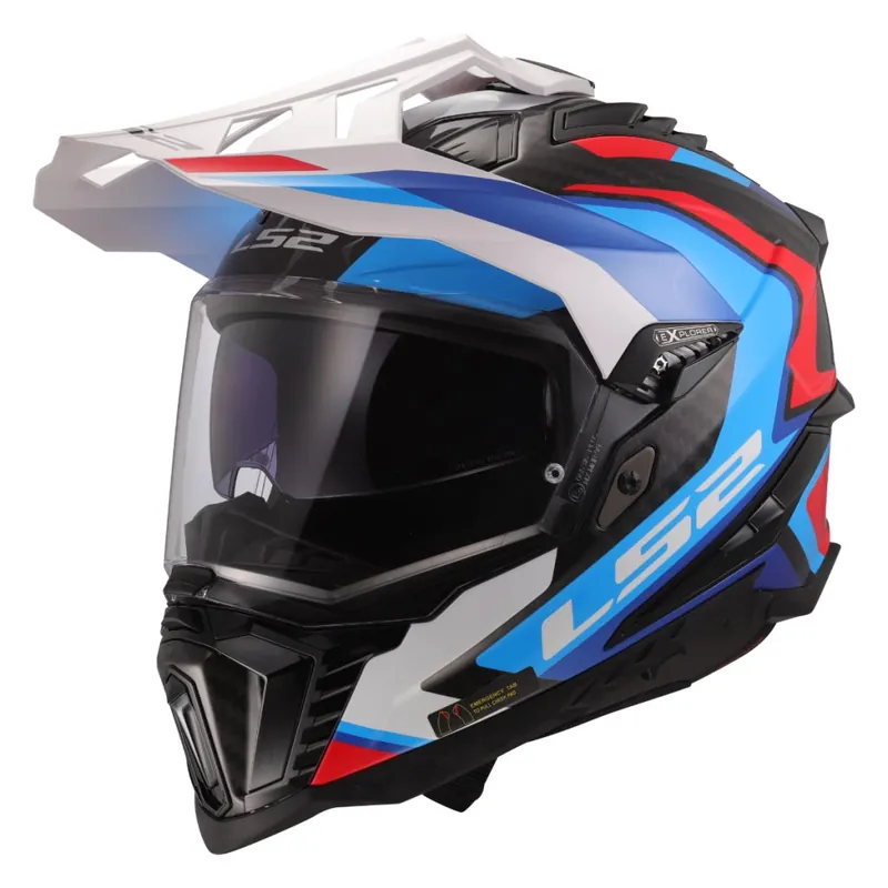 Nízká Cena LS2 MX701 EXPLORER C FRONTIER II WHITE BLUE-06