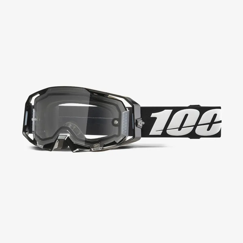 100 PROCENT GOGLE ARMATIC ENDURO MOTO DUAL PANE BLACK - CLEAR LENS KOLOR CZARNY/SZARY/BIALY PODWÓJNA SZYBKA PRZEŹROCZYSTA Značkový