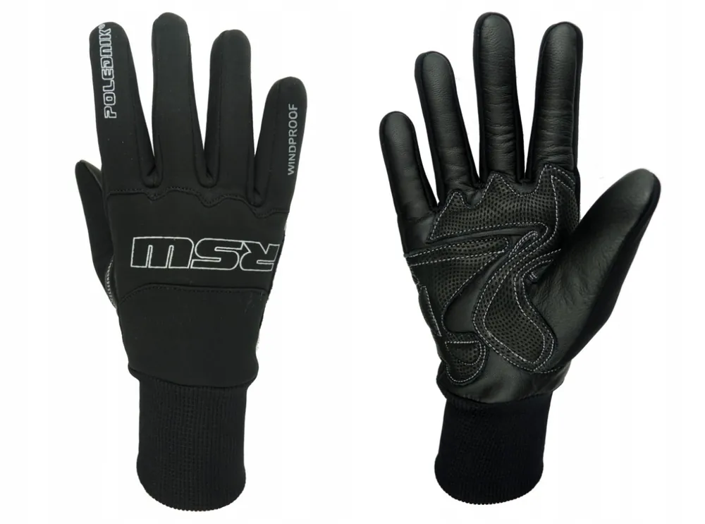 POLEDNIK KOŽENÉ/TEXTILNÍ SPORTOVNÍ RUKAVICE MODEL RSW WINDPROOF BARVA ČERNÁ VELIKOST XXL Pouze Dnes