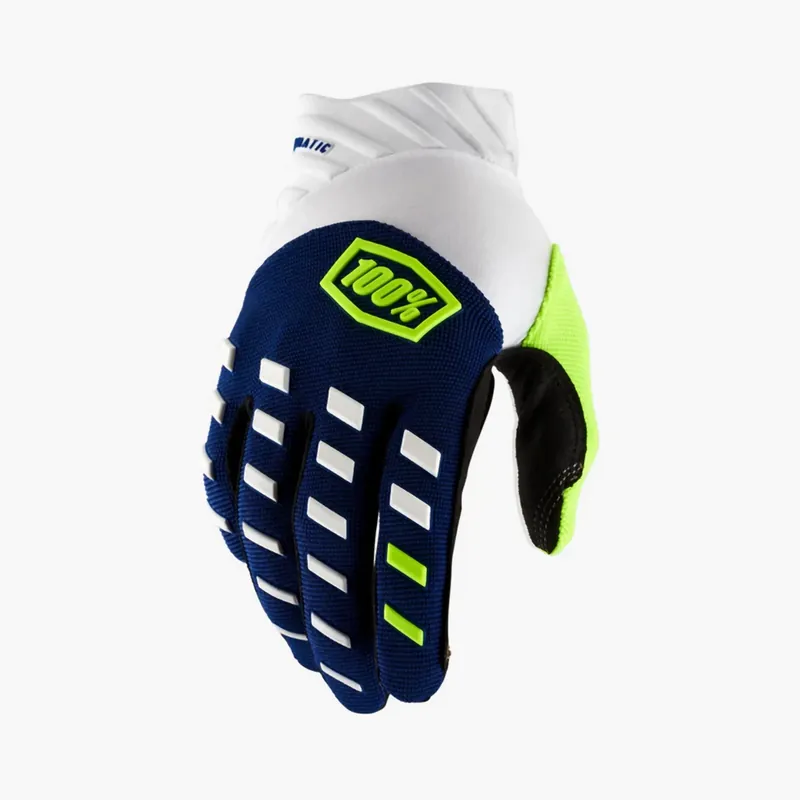 100% CROSS/ENDURO RUKAVICE AIRMATIC NAVY/WHITE BARVA MODRÁ/BÍLÁ/ZELENÁ VELIKOST XL Rychlé Dodání