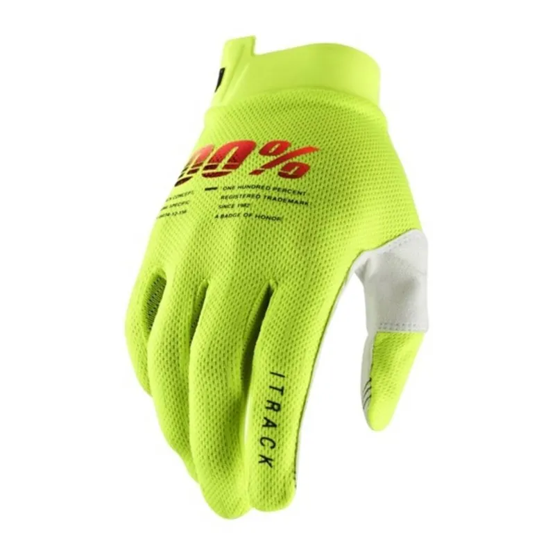 100% CROSS/ENDURO RUKAVICE ITRACK FLUO YELLOW VELIKOST S Originální