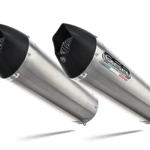 Akce Dvojitá koncovka výfuku Slip-on GPR NEW GRAND PRIX EVO TITANIUM E4.K.163.GPAN.TO Broušený titan zahrnuje odnímatelné dB killery a spojovací svody